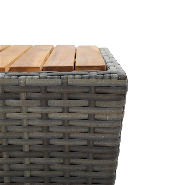 Grote foto vidaxl 3 delige bistroset met kussens poly rattan en glas grijs tuin en terras tuinmeubelen