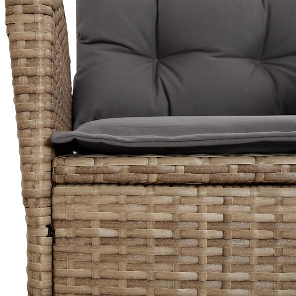 Grote foto vidaxl 3 delige tuinset met kussens poly rattan beige tuin en terras tuinmeubelen