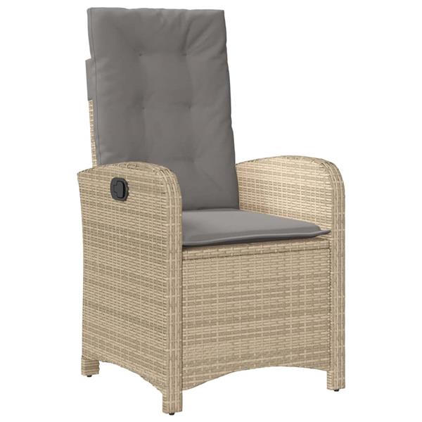 Grote foto vidaxl 3 delige tuinset met kussens poly rattan beige tuin en terras tuinmeubelen
