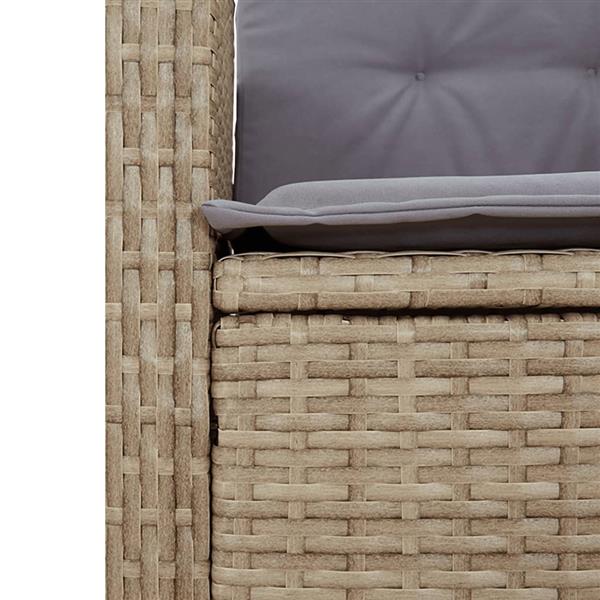Grote foto vidaxl 3 delige tuinset met kussens poly rattan beige tuin en terras tuinmeubelen