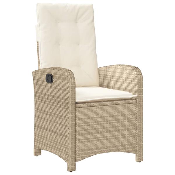 Grote foto vidaxl 3 delige tuinset met kussens poly rattan beige tuin en terras tuinmeubelen