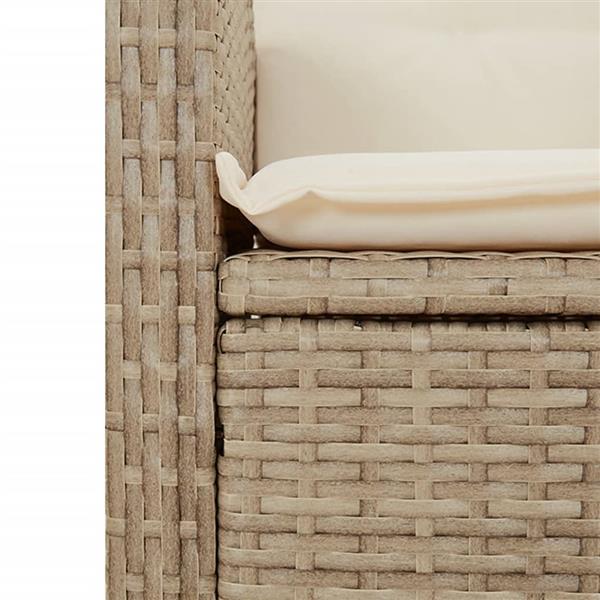 Grote foto vidaxl 3 delige tuinset met kussens poly rattan beige tuin en terras tuinmeubelen
