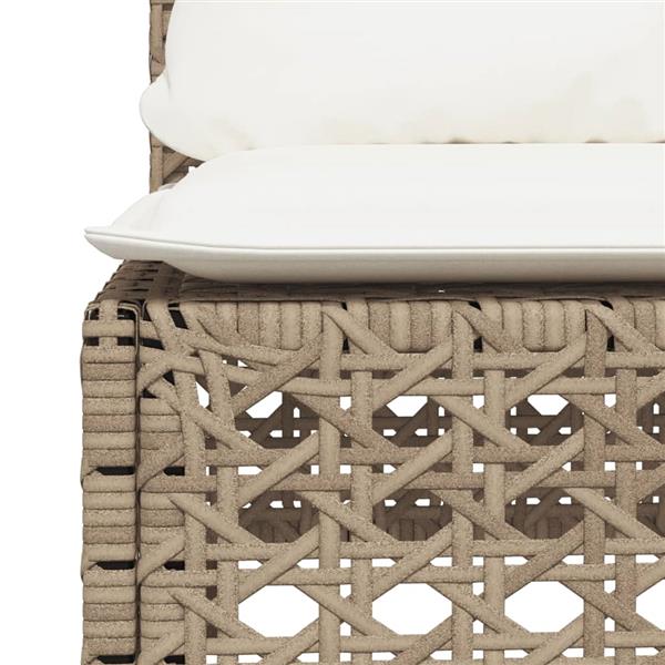 Grote foto vidaxl 5 delige loungeset met kussens poly rattan beige tuin en terras tuinmeubelen