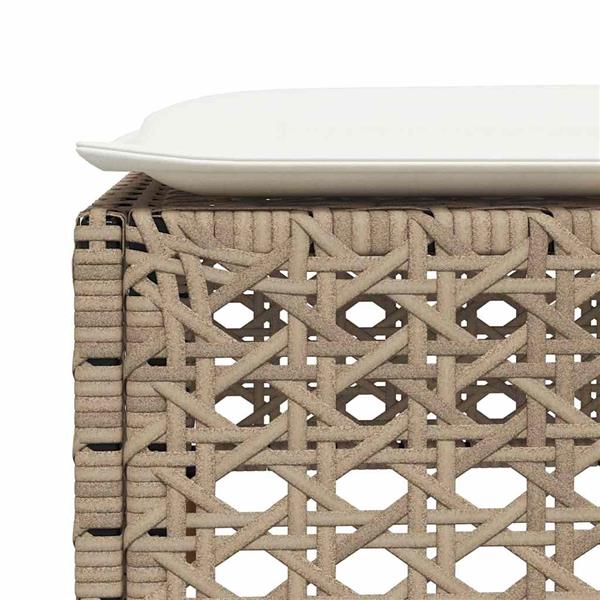 Grote foto vidaxl 5 delige loungeset met kussens poly rattan beige tuin en terras tuinmeubelen