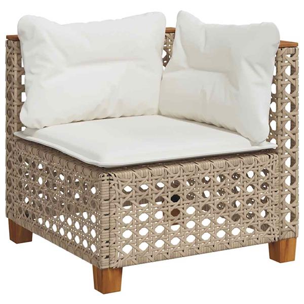 Grote foto vidaxl 5 delige loungeset met kussens poly rattan beige tuin en terras tuinmeubelen