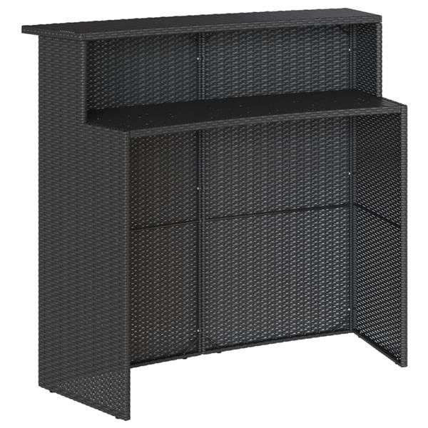 Grote foto vidaxl 5 delige tuinbarset met kussens poly rattan zwart tuin en terras tuinmeubelen