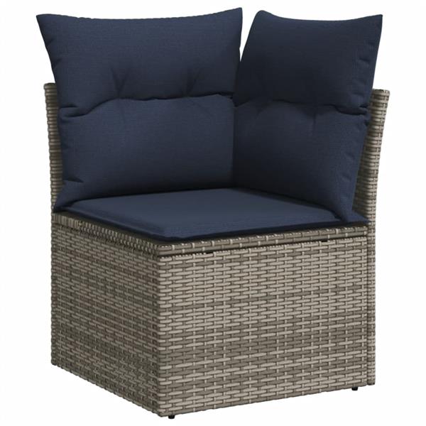 Grote foto vidaxl 5 delige loungeset met kussens poly rattan grijs tuin en terras tuinmeubelen