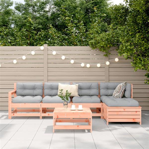 Grote foto vidaxl 6 delige loungeset massief douglas vurenhout tuin en terras tuinmeubelen