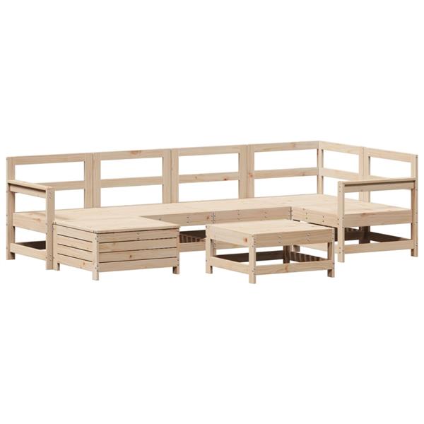 Grote foto vidaxl 7 delige loungeset massief grenenhout tuin en terras tuinmeubelen