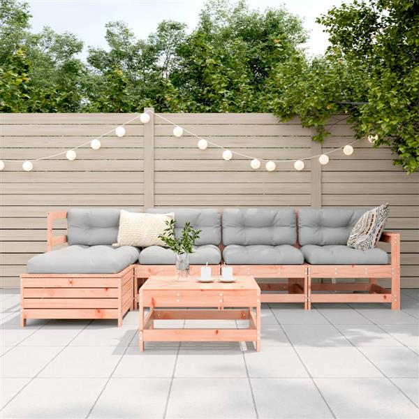 Grote foto vidaxl 6 delige loungeset massief douglas vurenhout tuin en terras tuinmeubelen