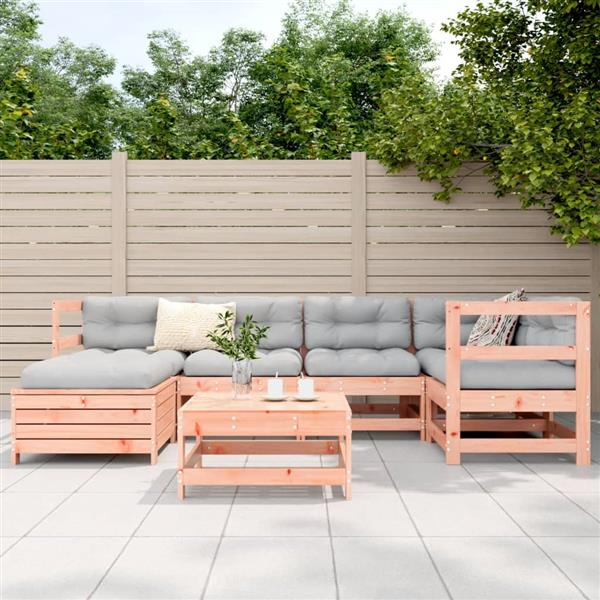 Grote foto vidaxl 7 delige loungeset massief douglas vurenhout tuin en terras tuinmeubelen