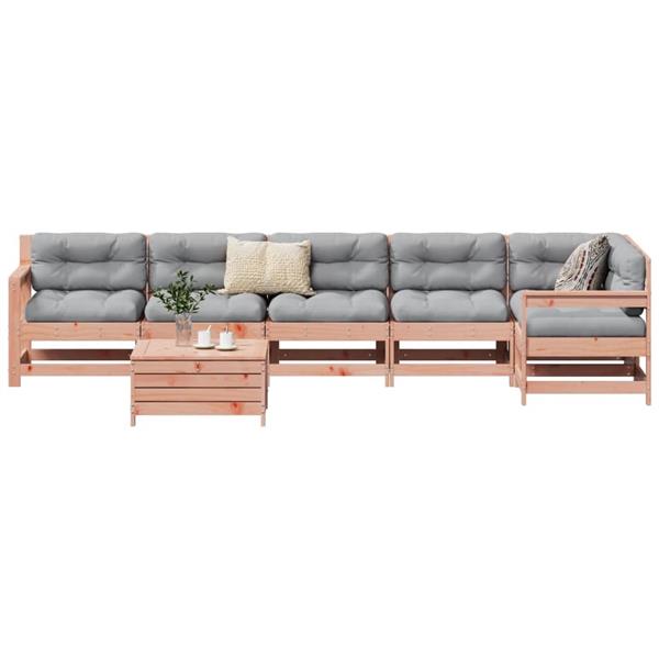 Grote foto vidaxl 7 delige loungeset massief douglas vurenhout tuin en terras tuinmeubelen