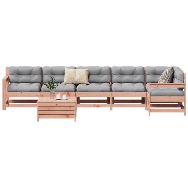 Grote foto vidaxl 7 delige loungeset massief douglas vurenhout tuin en terras tuinmeubelen