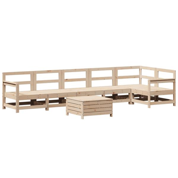 Grote foto vidaxl 7 delige loungeset massief grenenhout tuin en terras tuinmeubelen