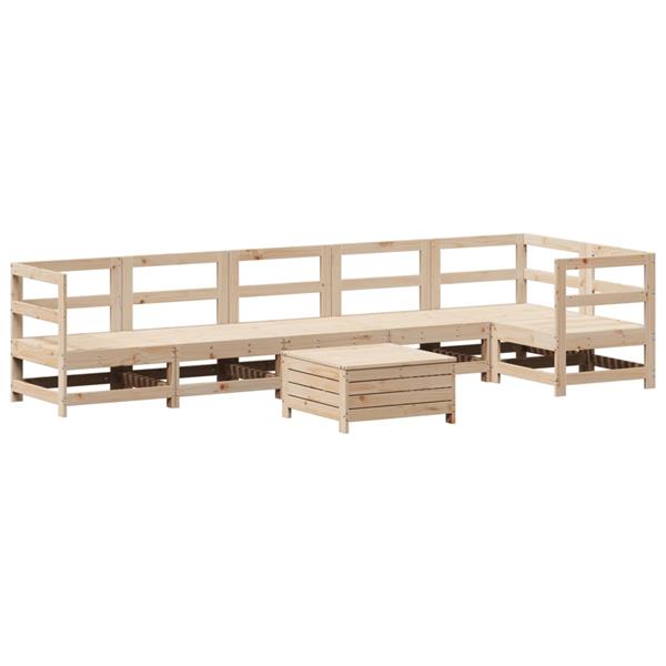 Grote foto vidaxl 7 delige loungeset massief grenenhout tuin en terras tuinmeubelen