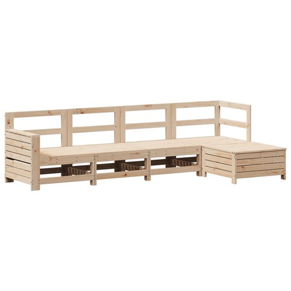 Grote foto vidaxl 5 delige loungeset massief grenenhout tuin en terras tuinmeubelen