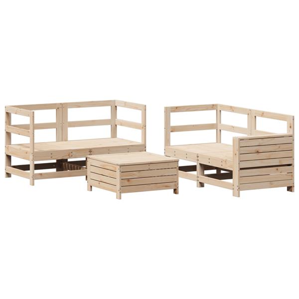 Grote foto vidaxl 5 delige loungeset massief grenenhout tuin en terras tuinmeubelen