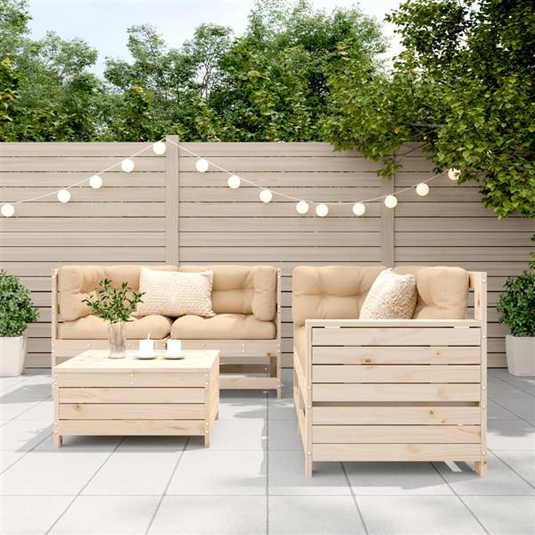 Grote foto vidaxl 5 delige loungeset massief grenenhout tuin en terras tuinmeubelen
