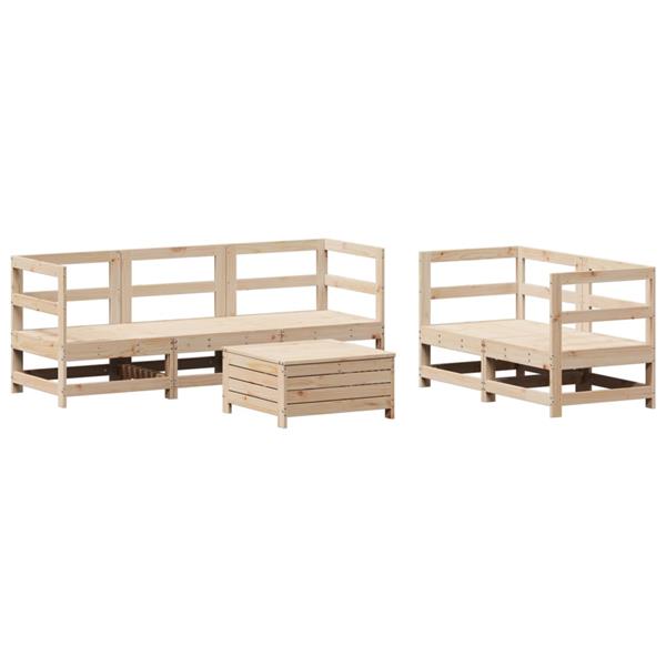 Grote foto vidaxl 6 delige loungeset massief grenenhout tuin en terras tuinmeubelen