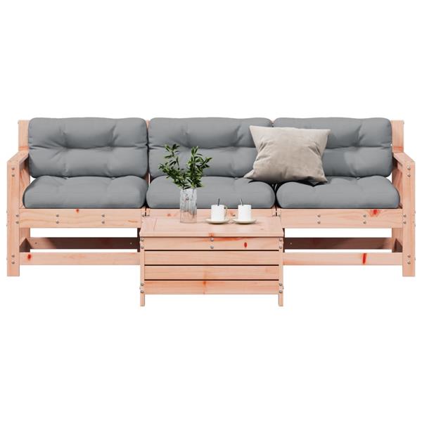 Grote foto vidaxl 4 delige loungeset met kussens massief douglashout tuin en terras tuinmeubelen