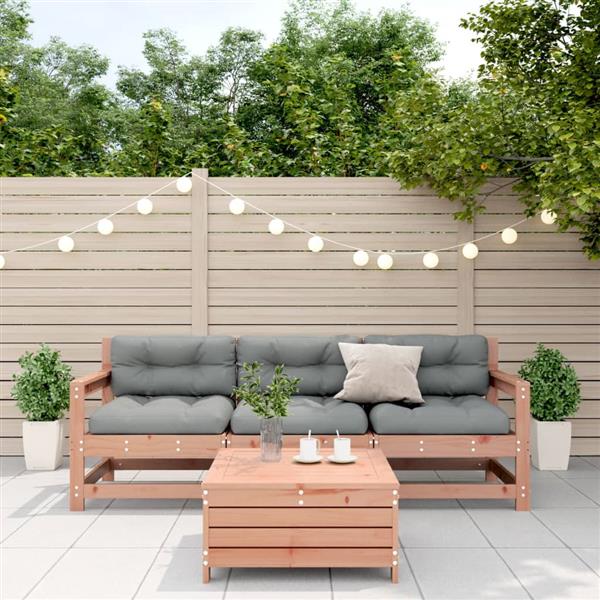 Grote foto vidaxl 4 delige loungeset met kussens massief douglashout tuin en terras tuinmeubelen