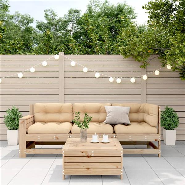 Grote foto vidaxl 4 delige loungeset massief grenenhout tuin en terras tuinmeubelen