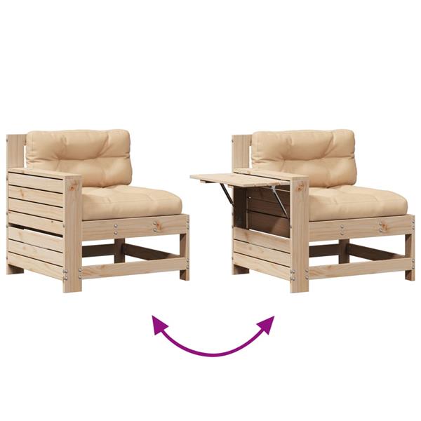 Grote foto vidaxl 4 delige loungeset massief grenenhout tuin en terras tuinmeubelen