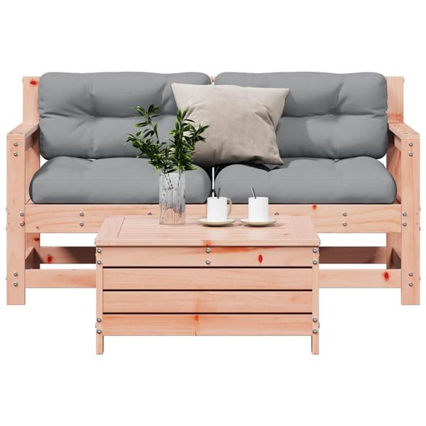 Grote foto vidaxl 3 delige loungeset met kussens massief douglashout tuin en terras tuinmeubelen