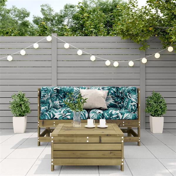 Grote foto vidaxl 3 delige loungeset met kussens ge mpregneerd grenenhout tuin en terras tuinmeubelen