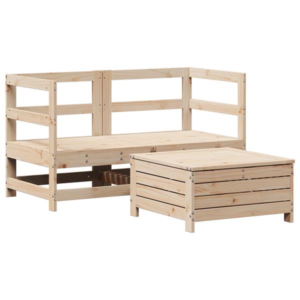 Grote foto vidaxl 3 delige loungeset massief grenenhout tuin en terras tuinmeubelen