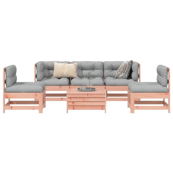 Grote foto vidaxl 6 delige loungeset massief douglas vurenhout tuin en terras tuinmeubelen