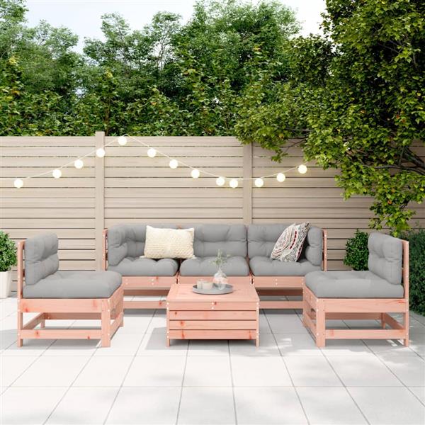 Grote foto vidaxl 6 delige loungeset massief douglas vurenhout tuin en terras tuinmeubelen
