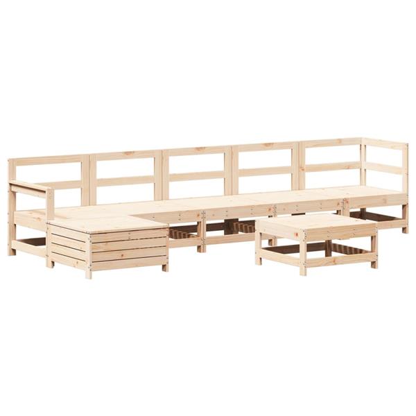 Grote foto vidaxl 7 delige loungeset massief grenenhout tuin en terras tuinmeubelen