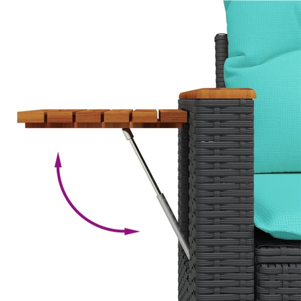 Grote foto vidaxl 5 delige loungeset met kussens poly rattan zwart tuin en terras tuinmeubelen