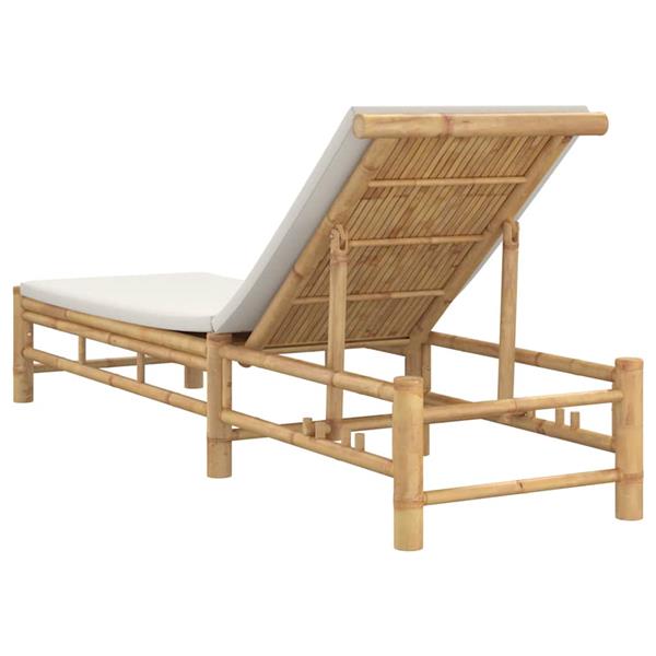 Grote foto vidaxl ligstoel met kussens 55x199x30 cm bamboe tuin en terras tuinmeubelen