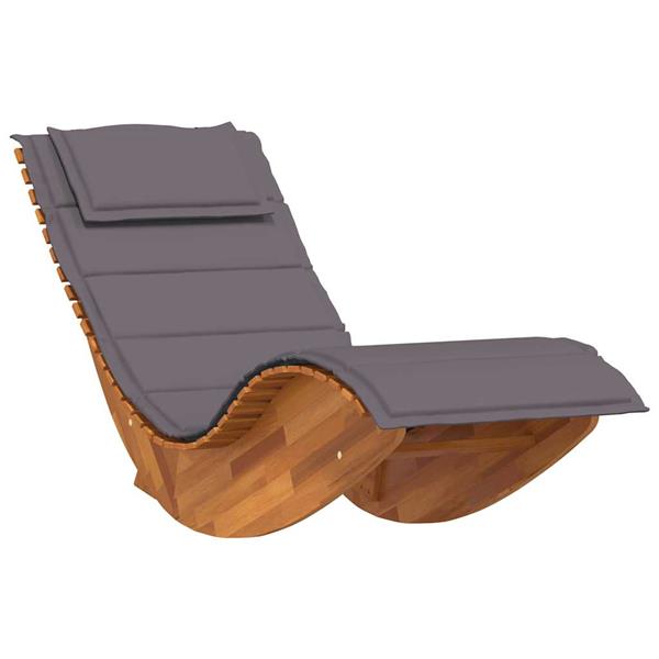 Grote foto vidaxl ligbed schommelend met kussen massief acaciahout tuin en terras tuinmeubelen