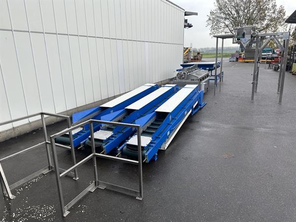 Grote foto s b cp 800 12 bp afweegmachine met frame en 3 elevatoren toevoertransportbanden agrarisch tuinbouw