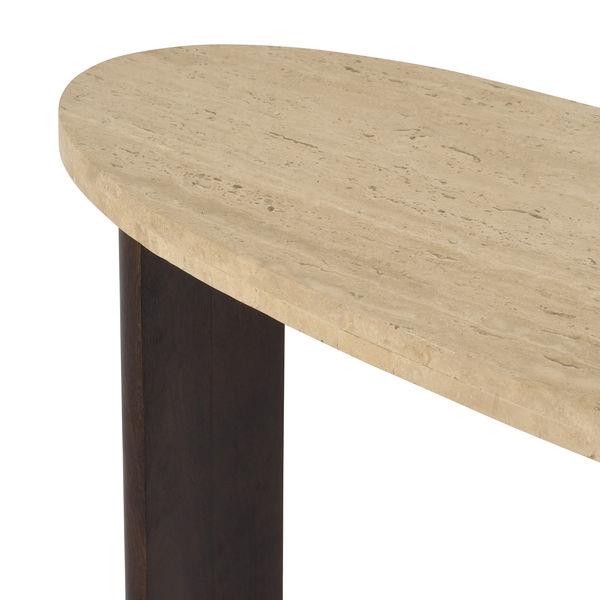 Grote foto wandtafel miami 110 cm organisch travertin mangohout huis en inrichting eettafels
