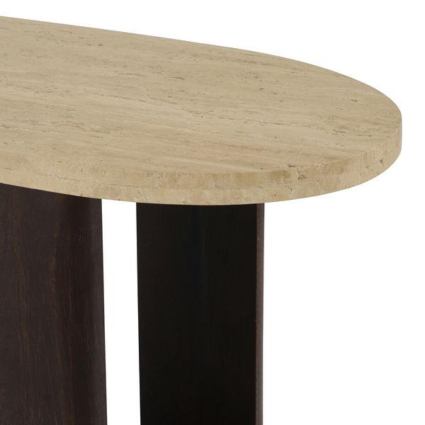 Grote foto wandtafel miami 110 cm organisch travertin mangohout huis en inrichting eettafels
