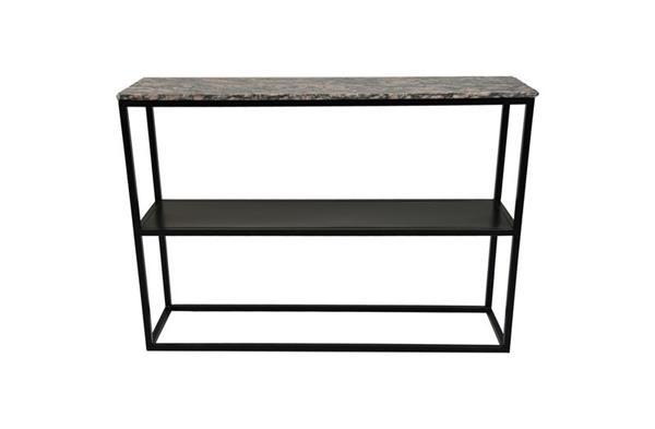 Grote foto wandtafel marseille 120x32x85 bruin zwart marmer metaal huis en inrichting eettafels