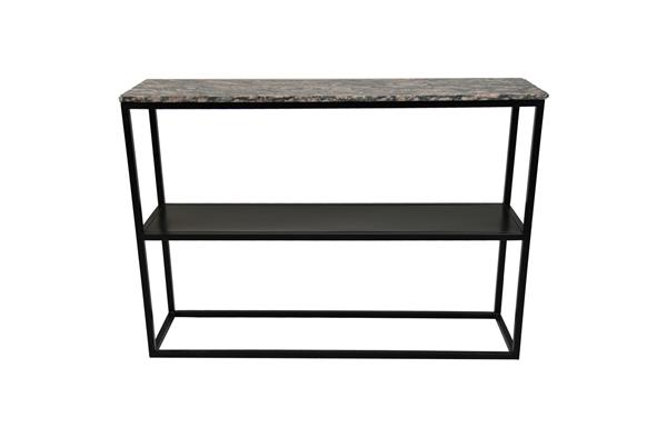Grote foto wandtafel marseille 120x32x85 bruin zwart marmer metaal huis en inrichting eettafels