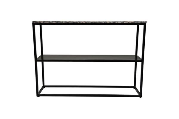 Grote foto wandtafel marseille 120x32x85 bruin zwart marmer metaal huis en inrichting eettafels
