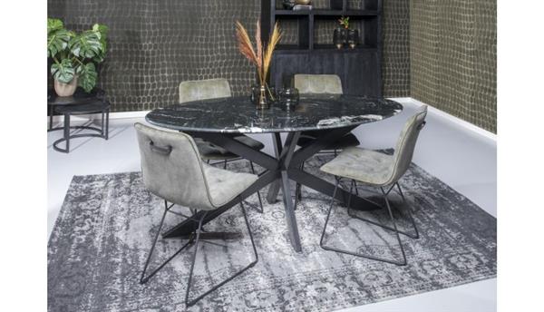 Grote foto eettafel ovaal marmer zwart 180x90x75 cm huis en inrichting eettafels