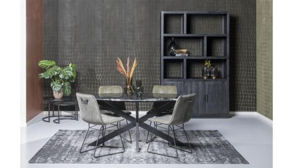 Grote foto eettafel ovaal marmer zwart 180x90x75 cm huis en inrichting eettafels