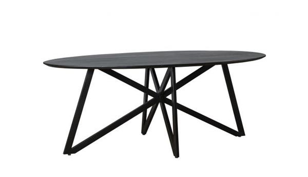 Grote foto eettafel oslo ovaal zwart acasia web leg 200x100x76 cm huis en inrichting eettafels