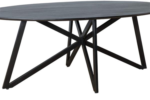 Grote foto eettafel oslo ovaal zwart acasia web leg 200x100x76 cm huis en inrichting eettafels