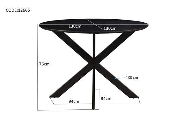 Grote foto eettafel oslo zwart rond 130 cm huis en inrichting eettafels