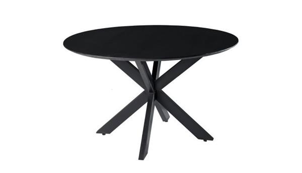 Grote foto eettafel oslo zwart rond acacia hout 120 cm huis en inrichting eettafels