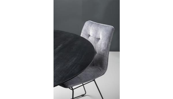 Grote foto eettafel oslo zwart rond acacia hout 120 cm huis en inrichting eettafels