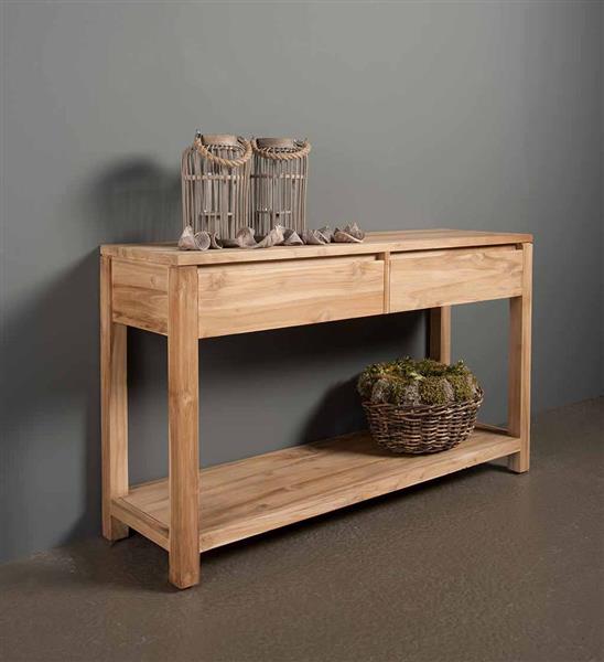 Grote foto sidetable corona 130 cm teakhout huis en inrichting eettafels